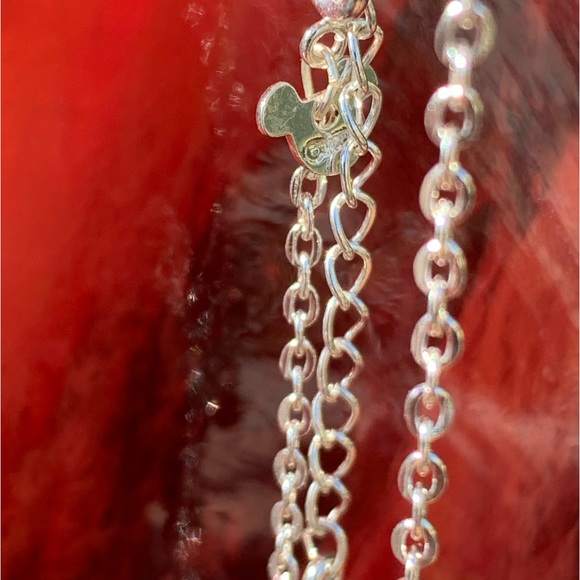 Disney Parks Silver Toned Necklace w/ Tiny Mickey Ears between the Letters XLNT - Picture 2 of 6